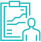 Cartoon man standing in front of chart