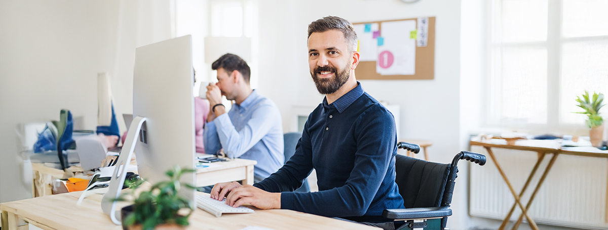 Portrait image of the happy business owner